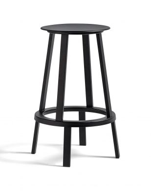 Schwarzer Revolver Barhocker von Hay mit runder Sitzfläche und minimalistischem Design.